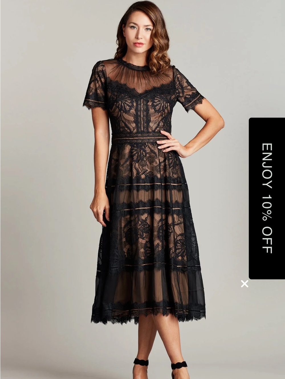 Tadashi shoji Camila tea-length dress